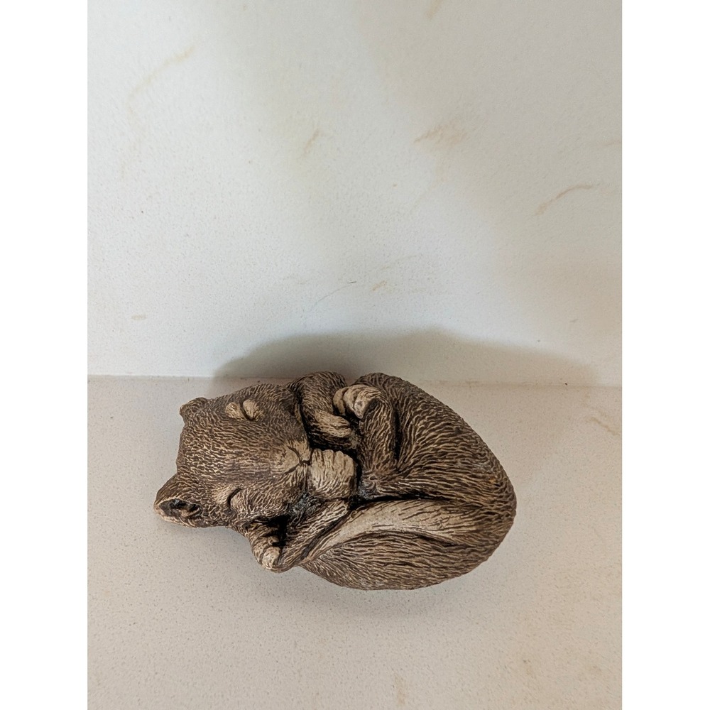 Sandicast Sleeping Mouse Figurine 1981 Sandra Brue Handpainted Sculpture Brown